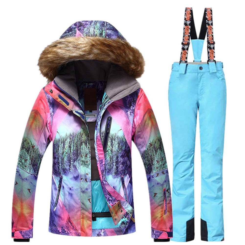 Women's Waterproof Windproof Snowboard Suit - Insulated Ski Jacket & Pants Set for Winter Sports & Outdoor Activities | Perfect for Skiing, Snowboarding & Cold Weather Adventures