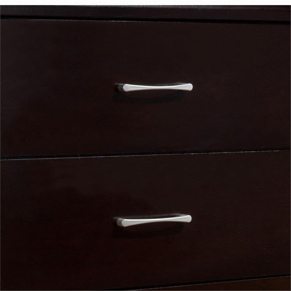 Furniture of America Barett Contemporary Wood 2-Drawer Nightstand in Espresso - Modern Bedside Table for Bedroom, Living Room & Guest Room