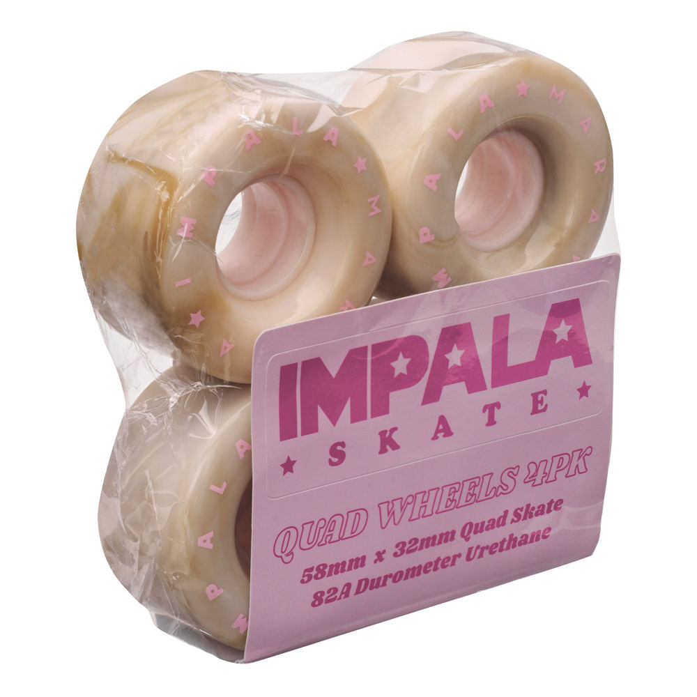 Impala 58mm Quad Roller Skate Wheels - 4 Pack for Indoor & Outdoor Skating, Derby, and Rink Use