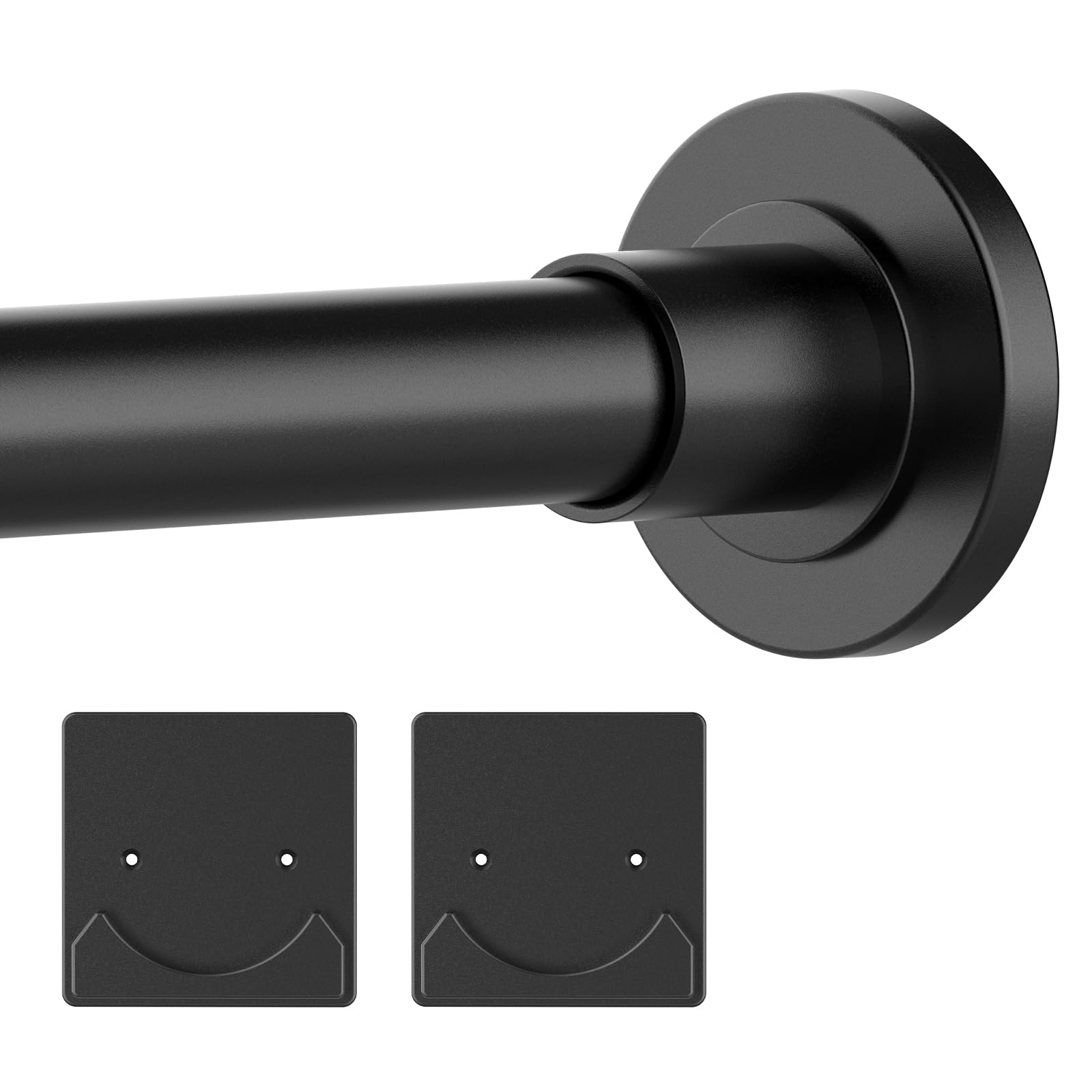 Adjustable Shower Curtain Rod 30-80 Inch - No Drill Rust-Resistant Spring Tension Rod with Holder for Bathroom - Perfect for Small Spaces & Rental Homes