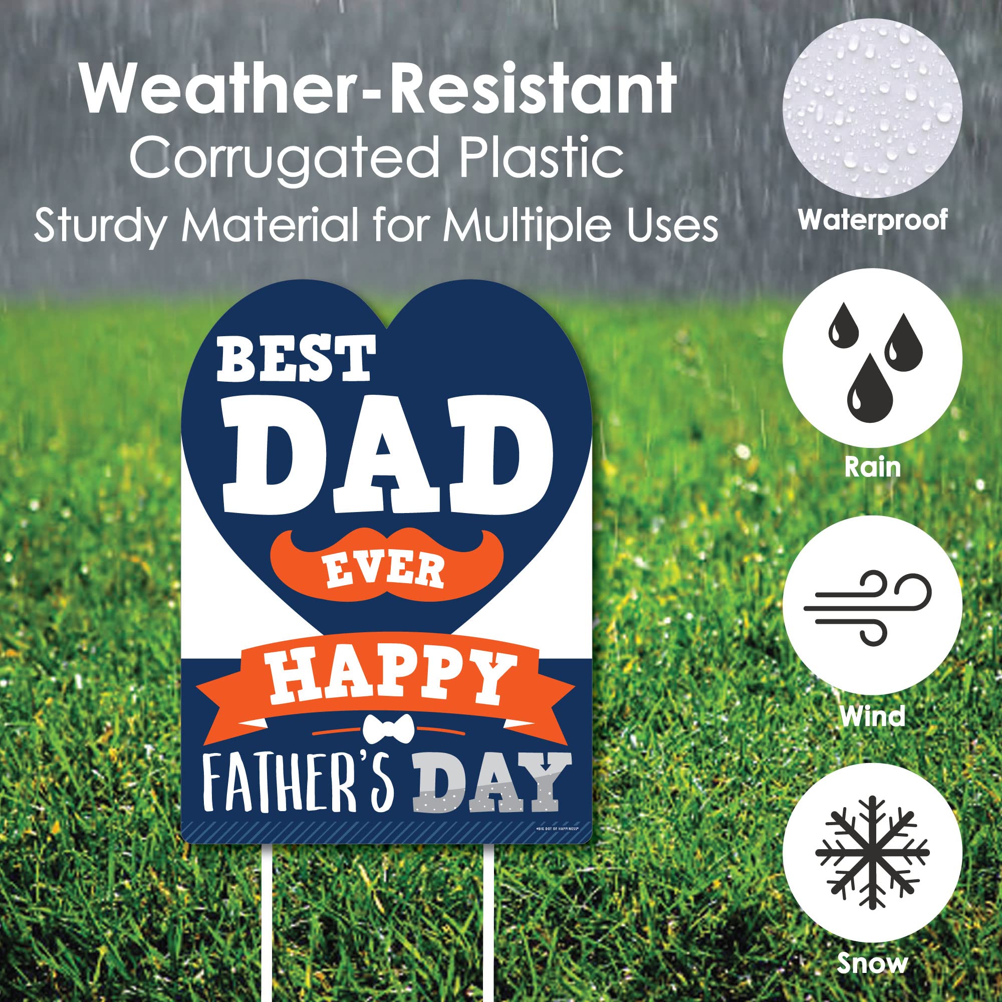Happy Father's Day Party Decorations - 'We Love Dad' Welcome Yard Sign - Outdoor & Indoor Celebration Decor for Dad's Day, Backyard BBQ, Family Gatherings