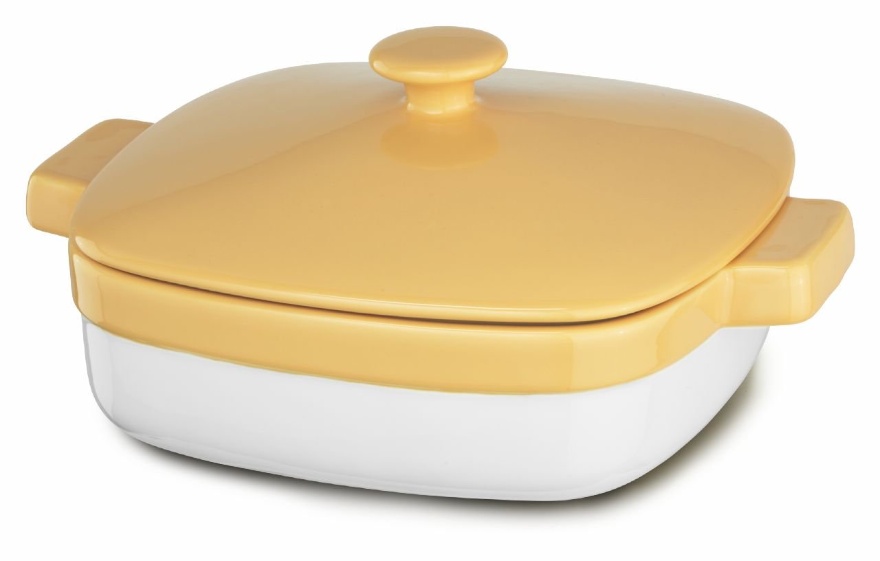 KitchenAid Streamline Ceramic 2.8-Quart Casserole Bakeware Dish - Buttercup Yellow | Oven Safe Baking Dish for Casseroles, Lasagna & Desserts | Perfect for Family Dinners & Holiday Meals