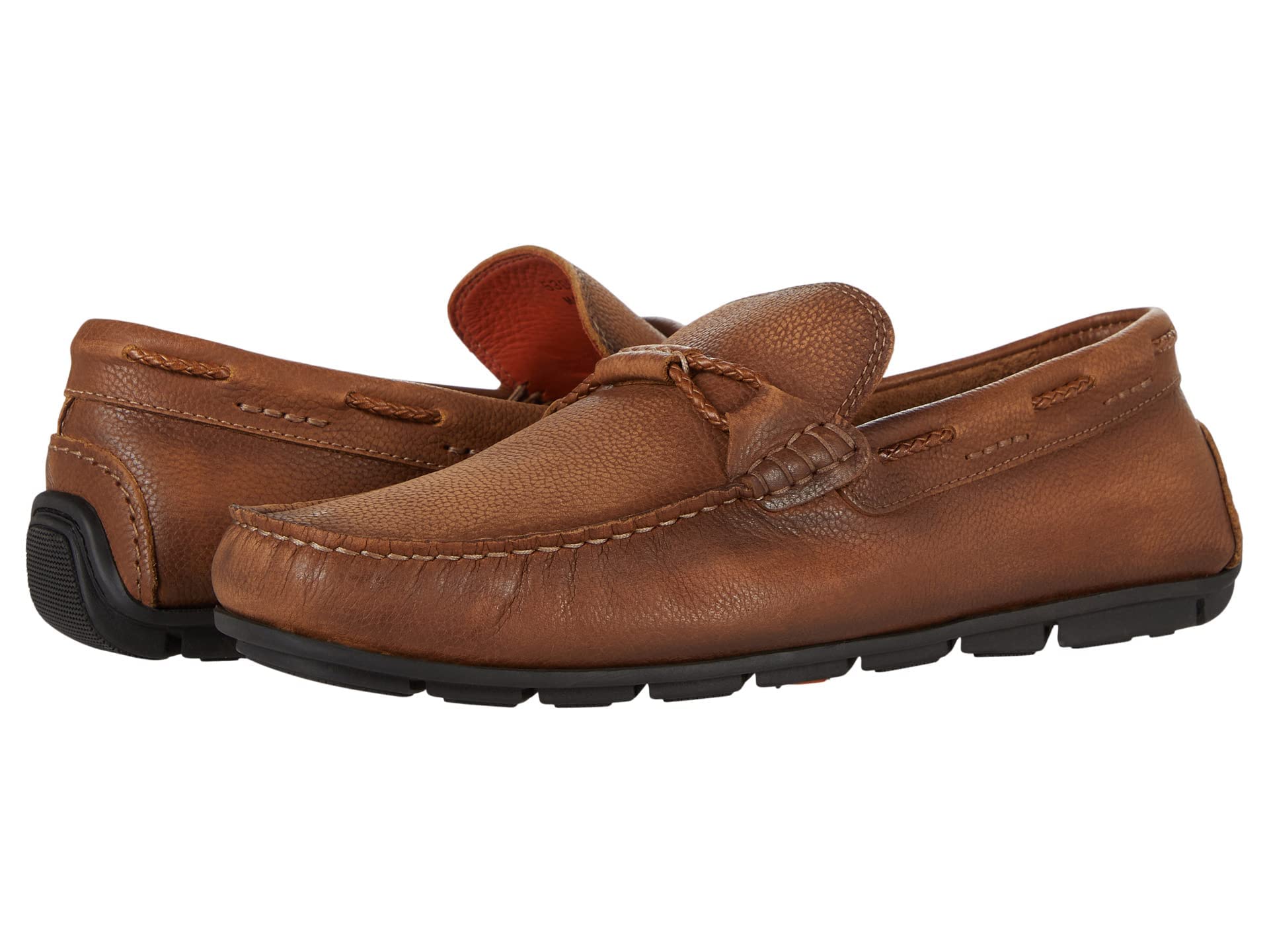 Men's Bermuda Braid Loafer Shoes - Classic Leather Upper with Lace Design & Decorative Loop - Comfortable Slip-On Dress Shoes for Business, Office & Formal Occasions