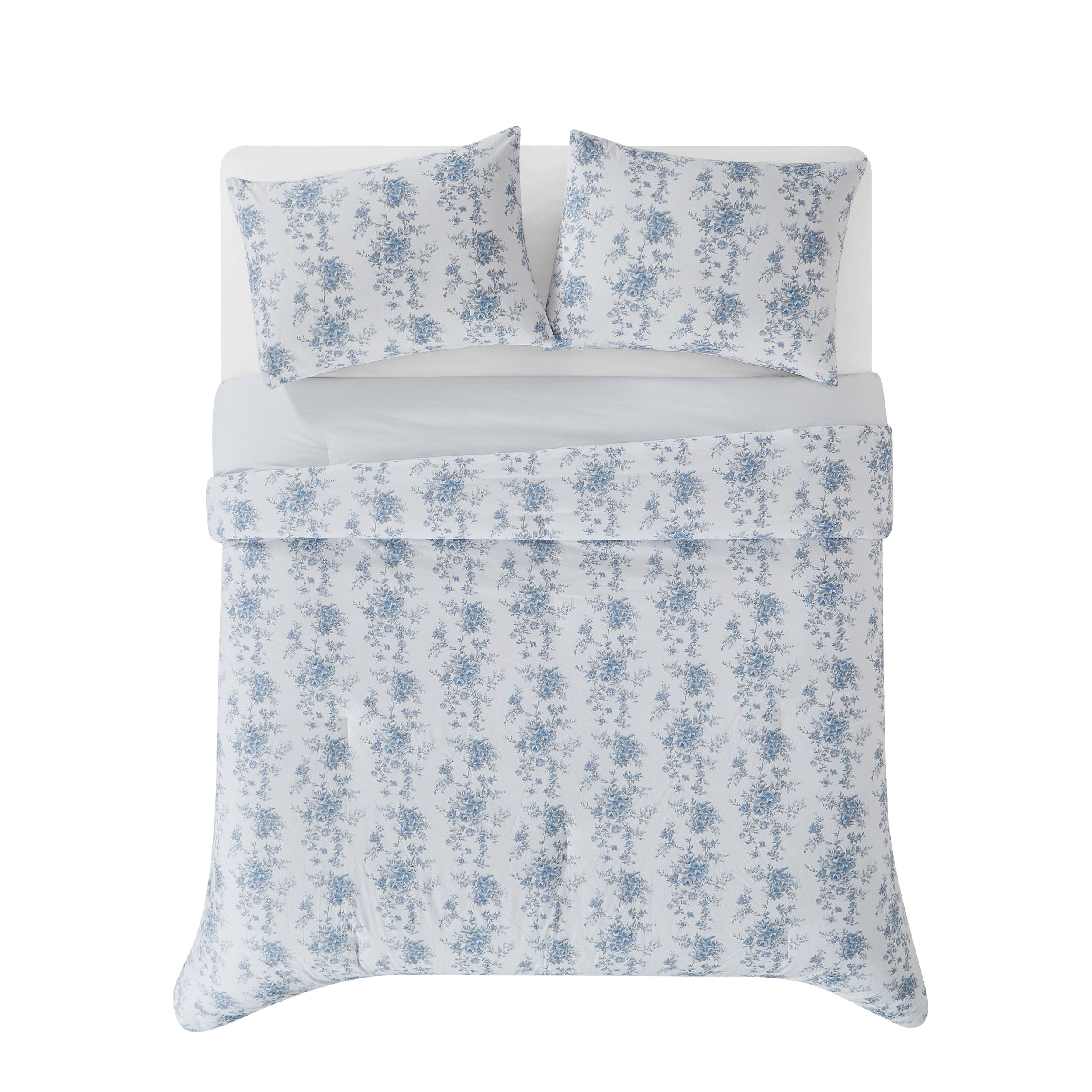 Rachel Ashwell The Farmhouse British Rose Comforter Set - Queen Size Floral Bedding Collection for Cozy Farmhouse Bedroom Decor