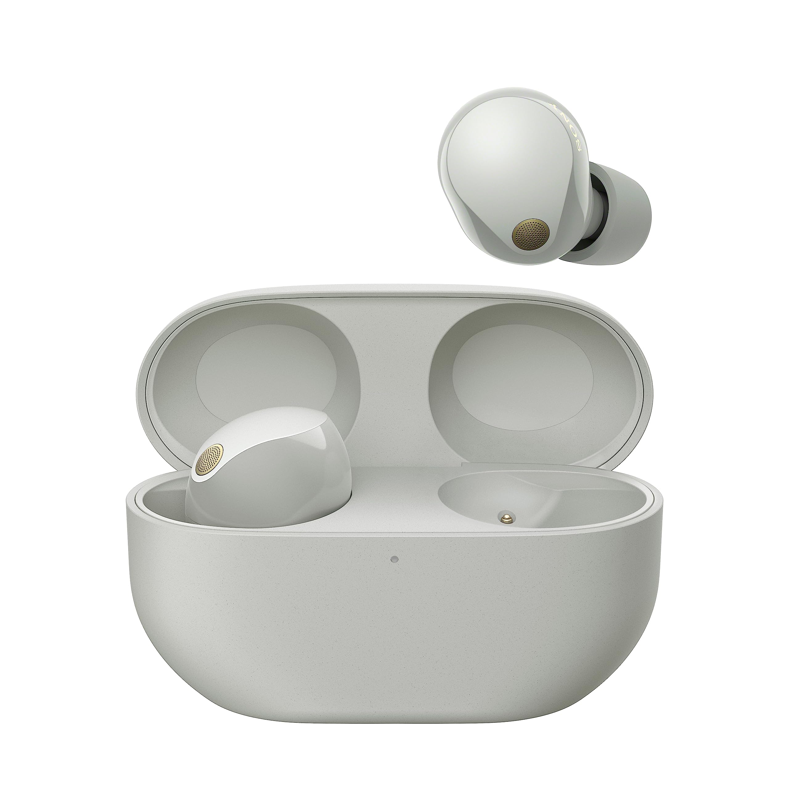 Sony WF-1000XM5 Wireless Noise Cancelling Bluetooth Earbuds with Mic, 24H Battery & Quick Charge, IPX4 Waterproof, Compatible with iOS/Android - Silver | Perfect for Travel, Workouts & Commuting