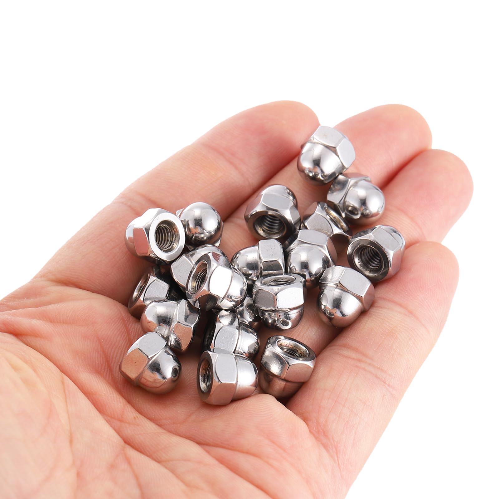 uxcell #10-32 Acorn Cap Nuts, 20Pcs 304 Stainless Steel Dome Head Nuts - Corrosion Resistant Hardware for Bolt Covers (Silvery Finish) - Perfect for Furniture Assembly, Automotive Repair & DIY Projects