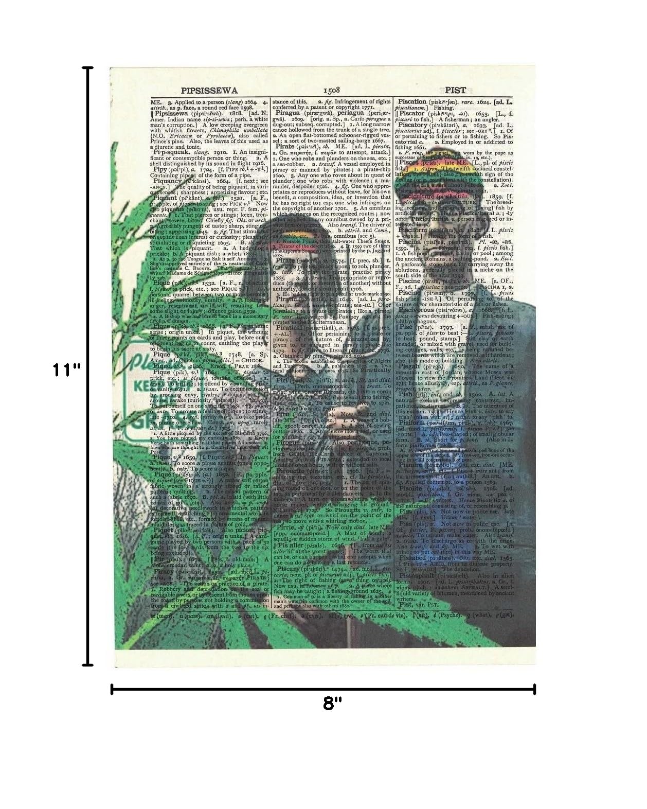 Rasta Gothic Dictionary Page Pop Art Wall Poster & Desk Print - Unique Home & Office Decor for Living Room, Bedroom or Workspace