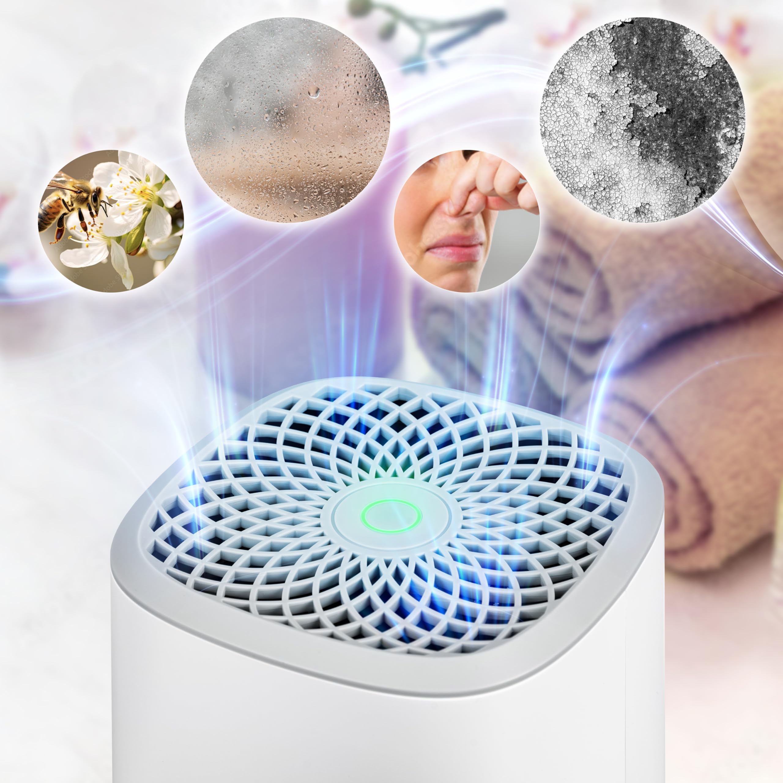 Duronic DH06 Compact Energy Efficient Dehumidifier - 0.8L Capacity for Home, Kitchen, Bedroom, Garage - White | Prevents Mold & Absorbs Excess Moisture | Ideal for Small Spaces, Closets & Basements