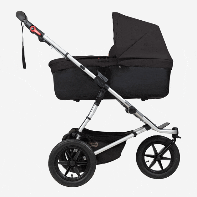 Mountain Buggy UJ Terrain Plus One Carrycot - Black Stroller for Newborns & Toddlers | Perfect for Outdoor Adventures & City Walks