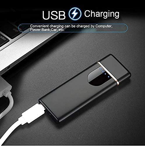 GROFL Smart Fingerprint Sensor Lighter - USB Rechargeable Windproof Gas Lighter with LED Light, Portable & Compact Design for Outdoor Camping, Hiking, BBQ, and Everyday Use