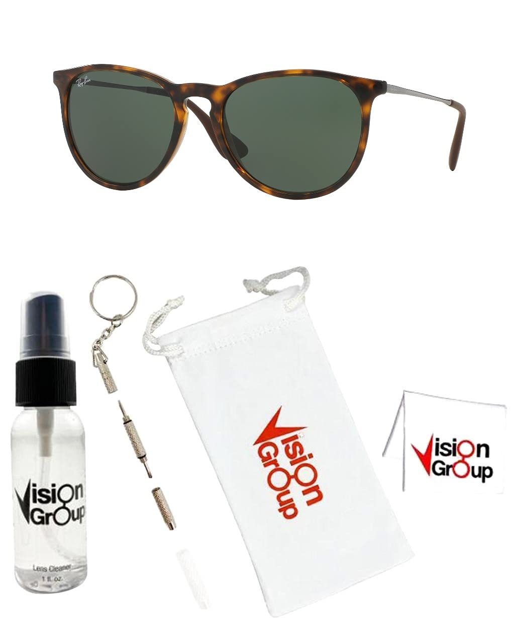 Ray-Ban RB4171 Erika Polarized Sunglasses with Case & Cleaning Kit - Stylish UV Protection for Women | Perfect for Driving, Beach & Outdoor Activities