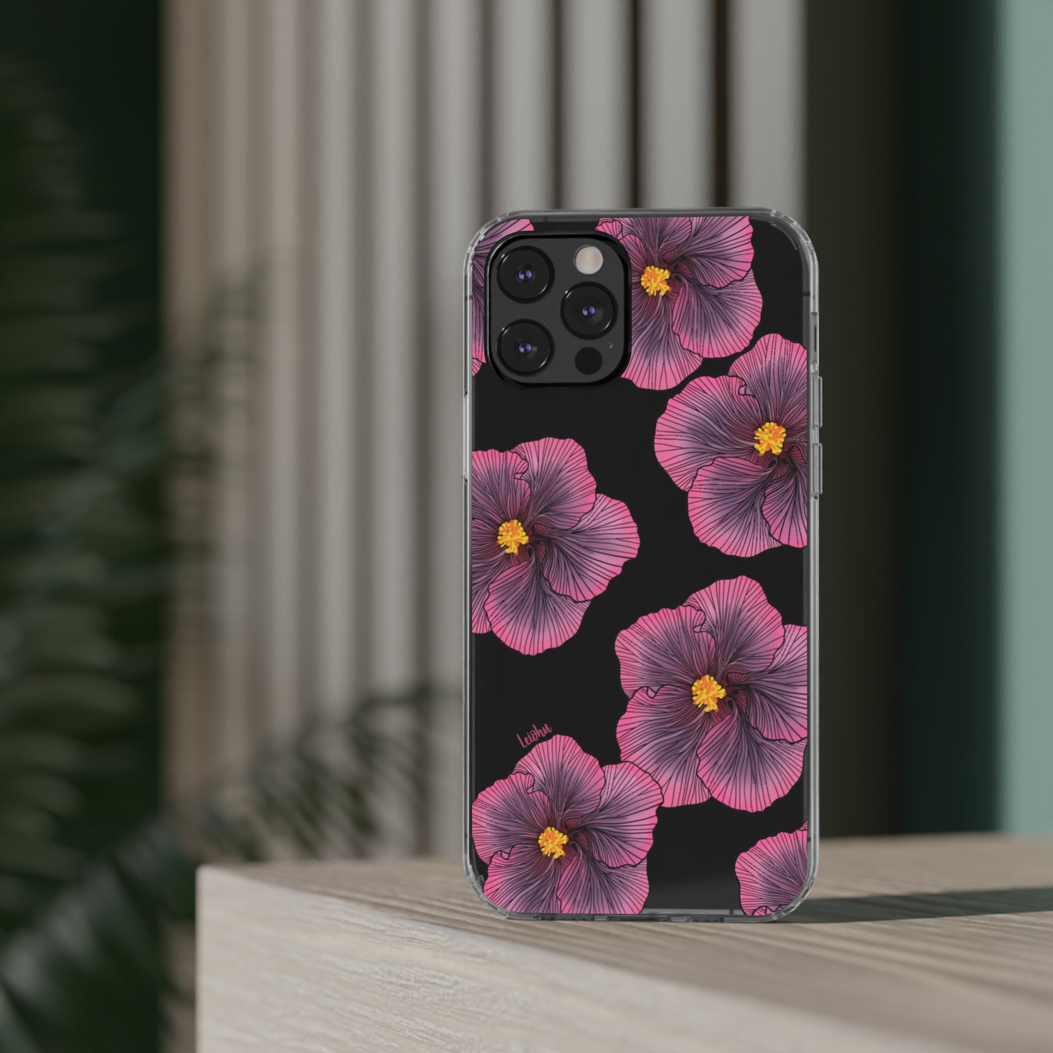 Sunset Hibiscus Clear Phone Case - Durable Protective Cover for iPhone & Samsung | Perfect for Everyday Use, Travel & Outdoor Activities