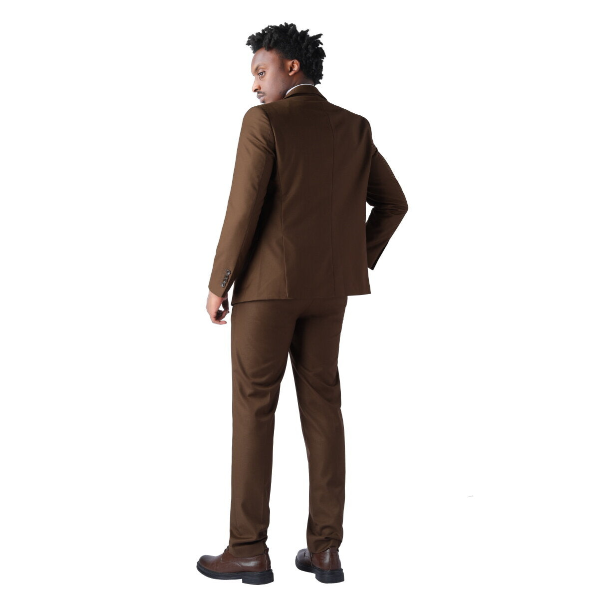3-Piece One-Button Formal Suit in Dark Coffee - Premium Men's Business Attire for Weddings, Office & Special Occasions