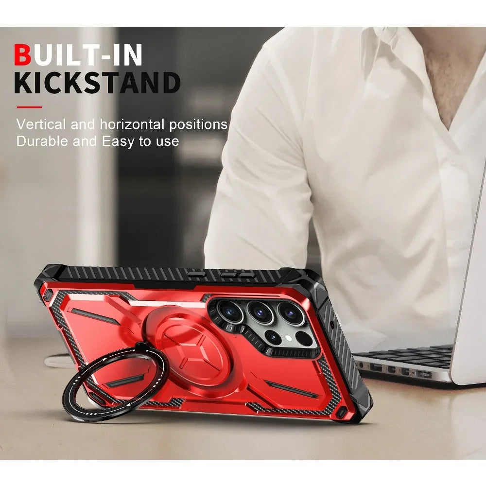 Samsung Galaxy S25 Ultra Phone Case with Belt Clip & MagSafe Magnetic Ring - Secure & Hands-Free for Outdoor, Work & Travel