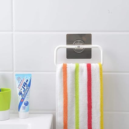 HEXAHOME Heavy Duty Plastic Towel Rack - Wall Mounted Bathroom Towel Holder with Rustproof Finish for Kitchen & Bathroom Organization | Perfect for Small Spaces, Apartments, and RV Bathrooms