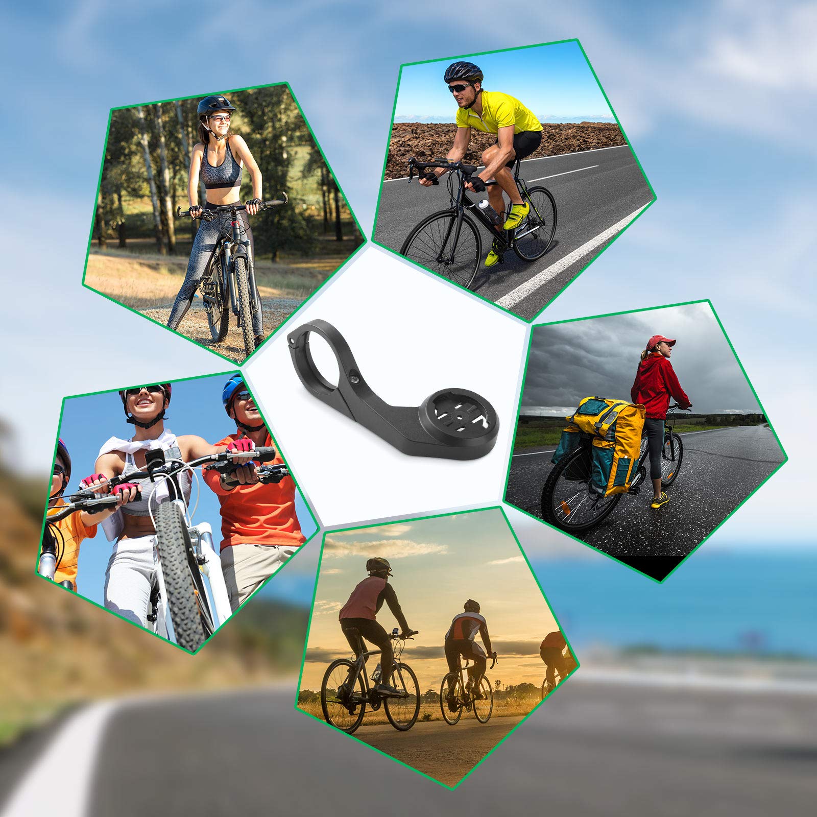 COOSPO Bike Computer Mount - Out Front Handlebar Bracket for Garmin, Wahoo & XOSS Cycling GPS - Durable Plastic Bike Computer Holder - Perfect for Road Bikes, Mountain Bikes & Indoor Cycling Training