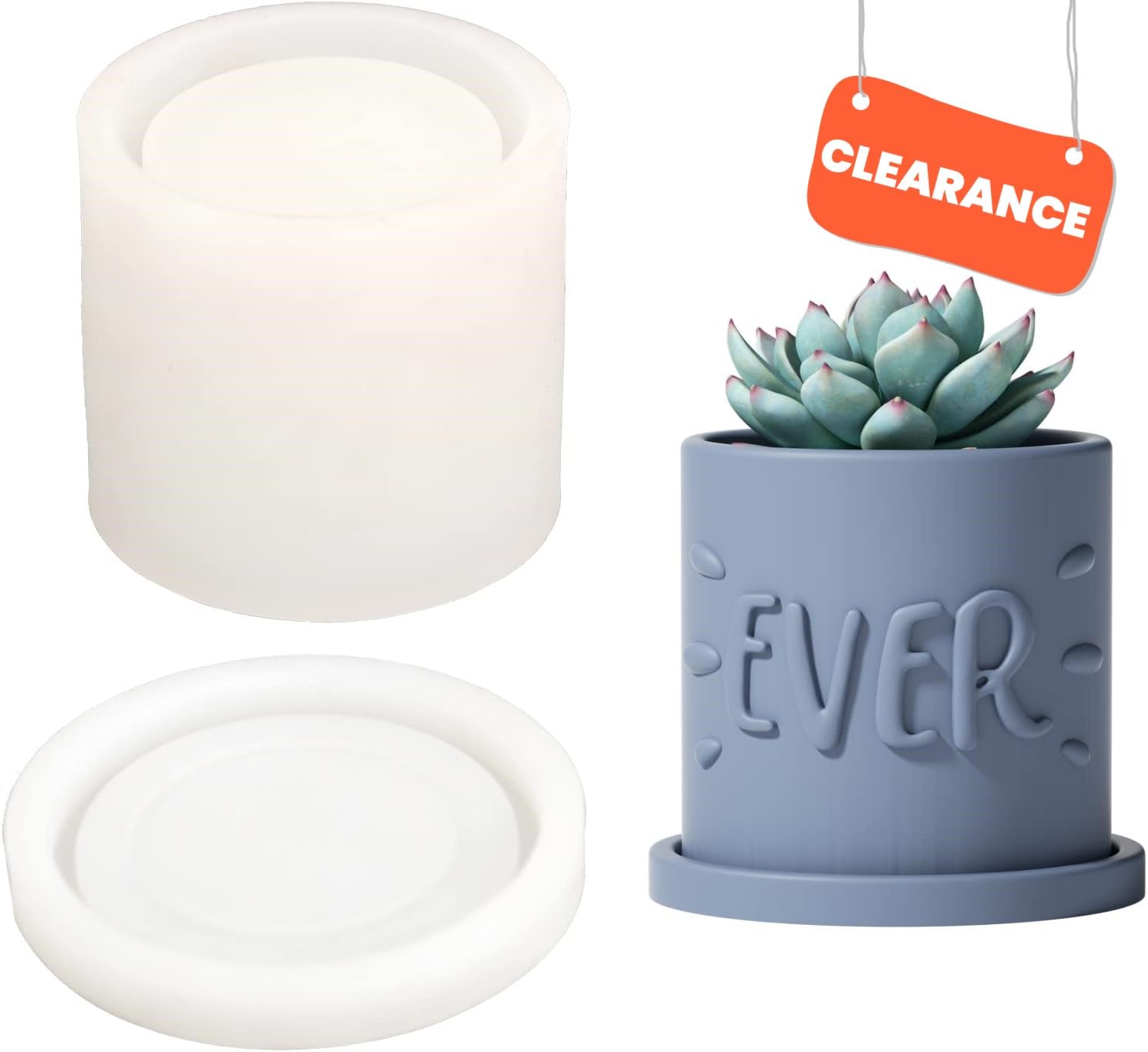 DIY Silicone Concrete Planter Mold with Tray - Handmade Succulent Pots, Plaster Candle Jar & Gift Making Kit | Perfect for Home Decor, Wedding Favors & Craft Projects