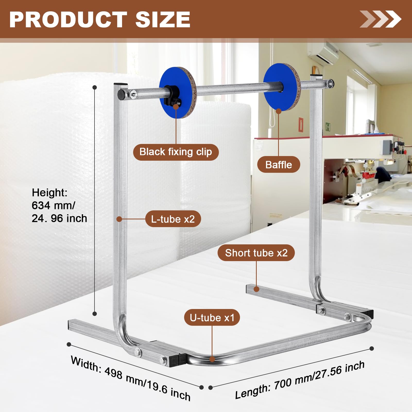 23.62 Inch Bubble Wrap Roll Dispenser - Tabletop Manual Bubble Cushion Foam Wrap Holder for Packing, Moving, Shipping | Perfect for Home, Office & Warehouse Packaging Needs