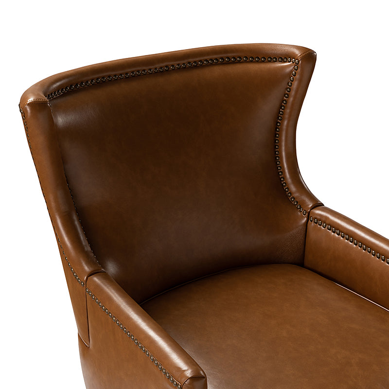 Mid Century Modern Vegan Leather Accent Armchair - Aurelia Stylish Lounge Chair for Living Room, Office & Reading Nook
