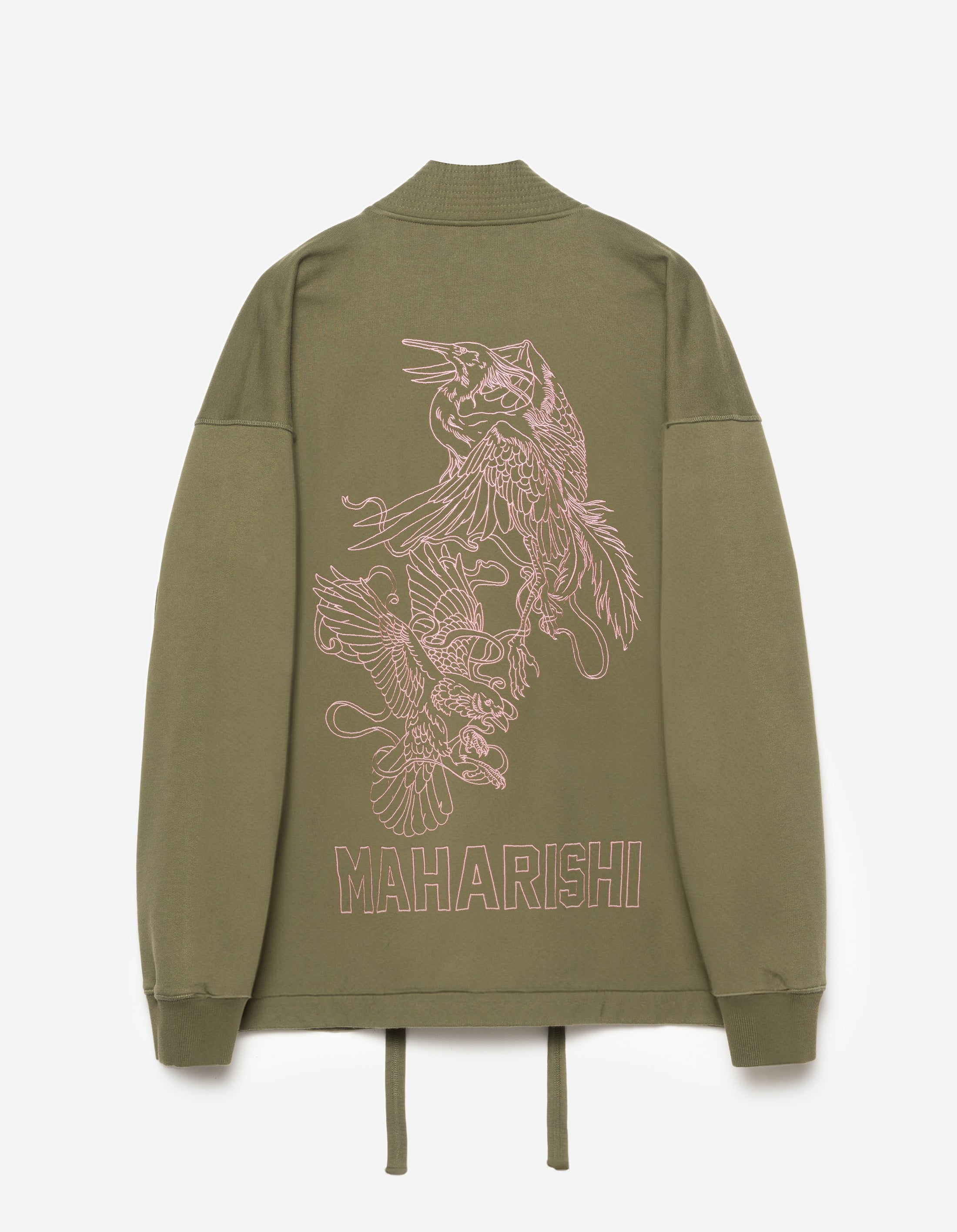 Crow & Heron Sweat Kimono Jacket - Olive OG 107F - Unisex Casual Wear for Street Style & Loungewear