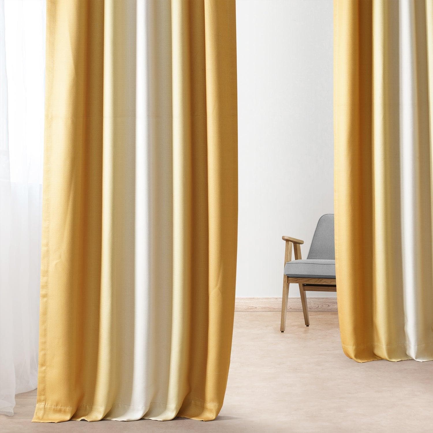 Parallel Gold Abstract Printed Faux Linen Blackout Curtains for Living Room & Bedroom - Elegant Window Treatment for Light Control & Privacy