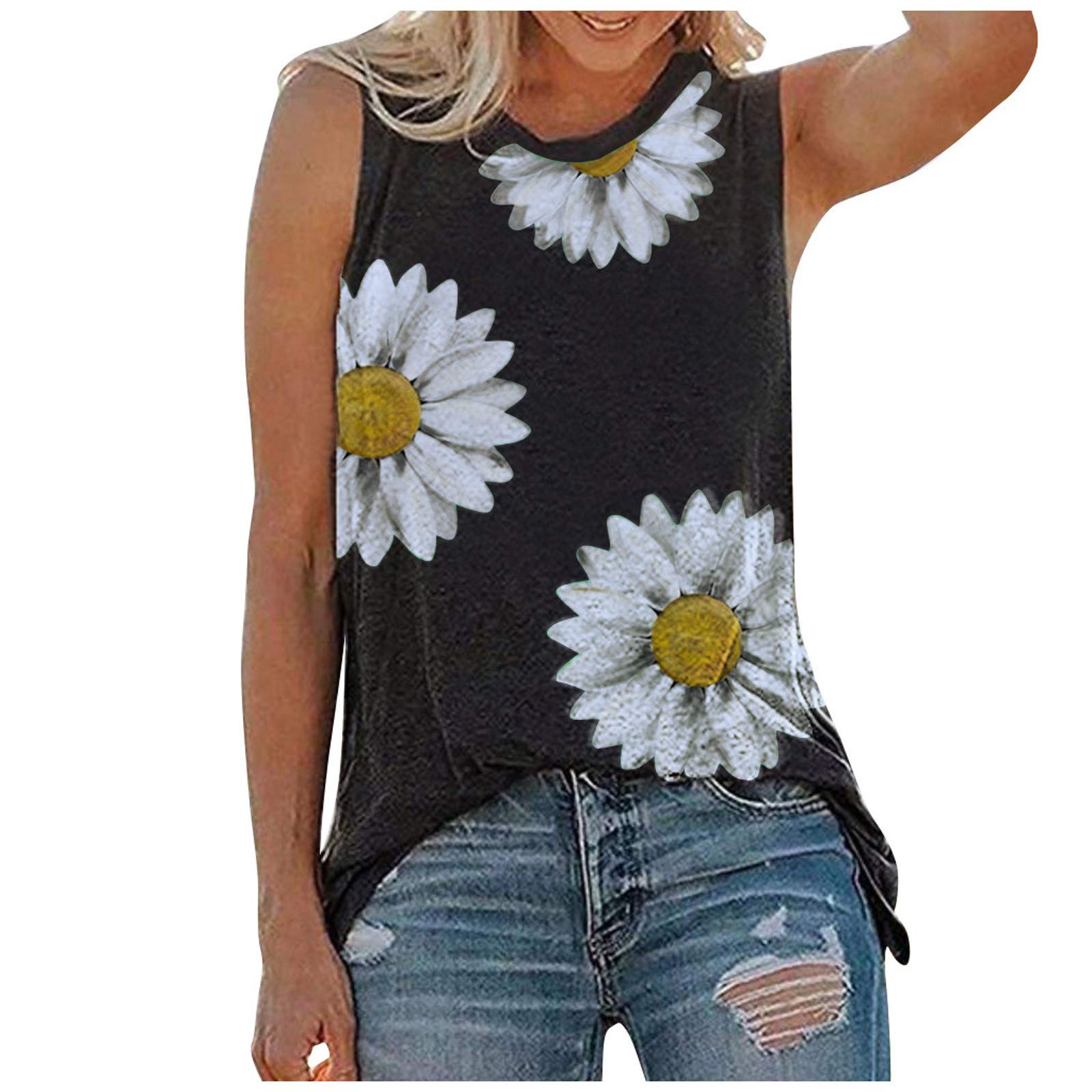 Gerichy Women's Casual Cotton Tank Tops - Sleeveless Crewneck Plain Tee Shirts for Summer | Perfect for Beach, Gym, Yoga & Everyday Wear