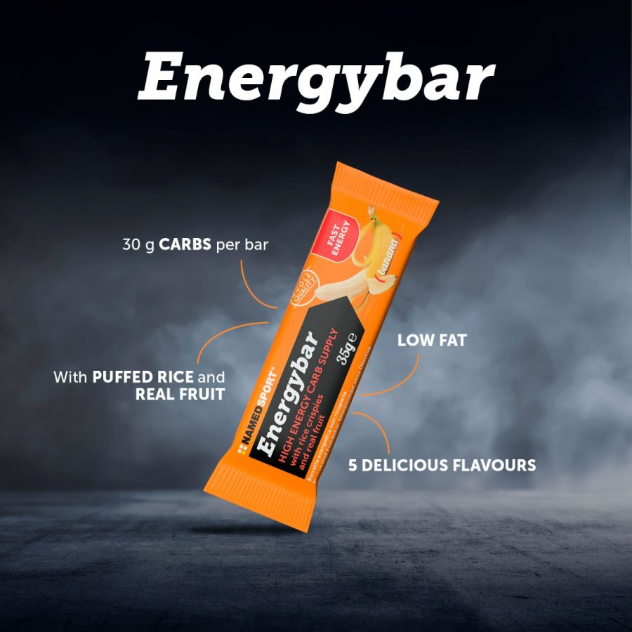 NamedSport Energy Bar 35g - Banana Flavor | High Protein Snack for Athletes & Fitness | Pre-Workout, Post-Workout & On-The-Go Nutrition