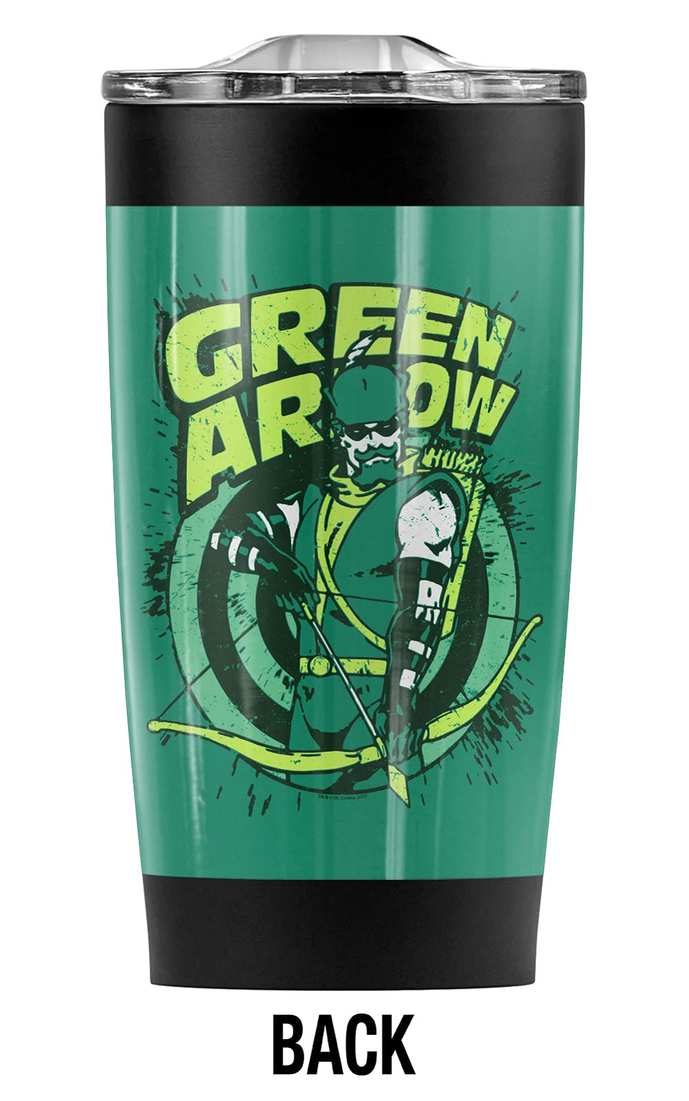 Justice League Green Arrow Stainless Steel Tumbler 20oz - Vacuum Insulated Travel Mug with Leakproof Lid | Double Wall Coffee Cup for Hot & Cold Drinks | Perfect for Office, Gym, Camping & Commuting