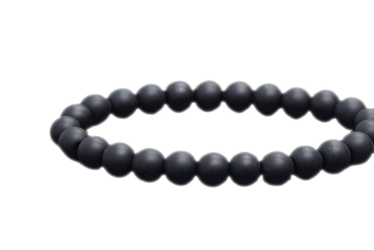 Shree Narayani Black Onyx Beaded Bracelet for Men - 8mm 7