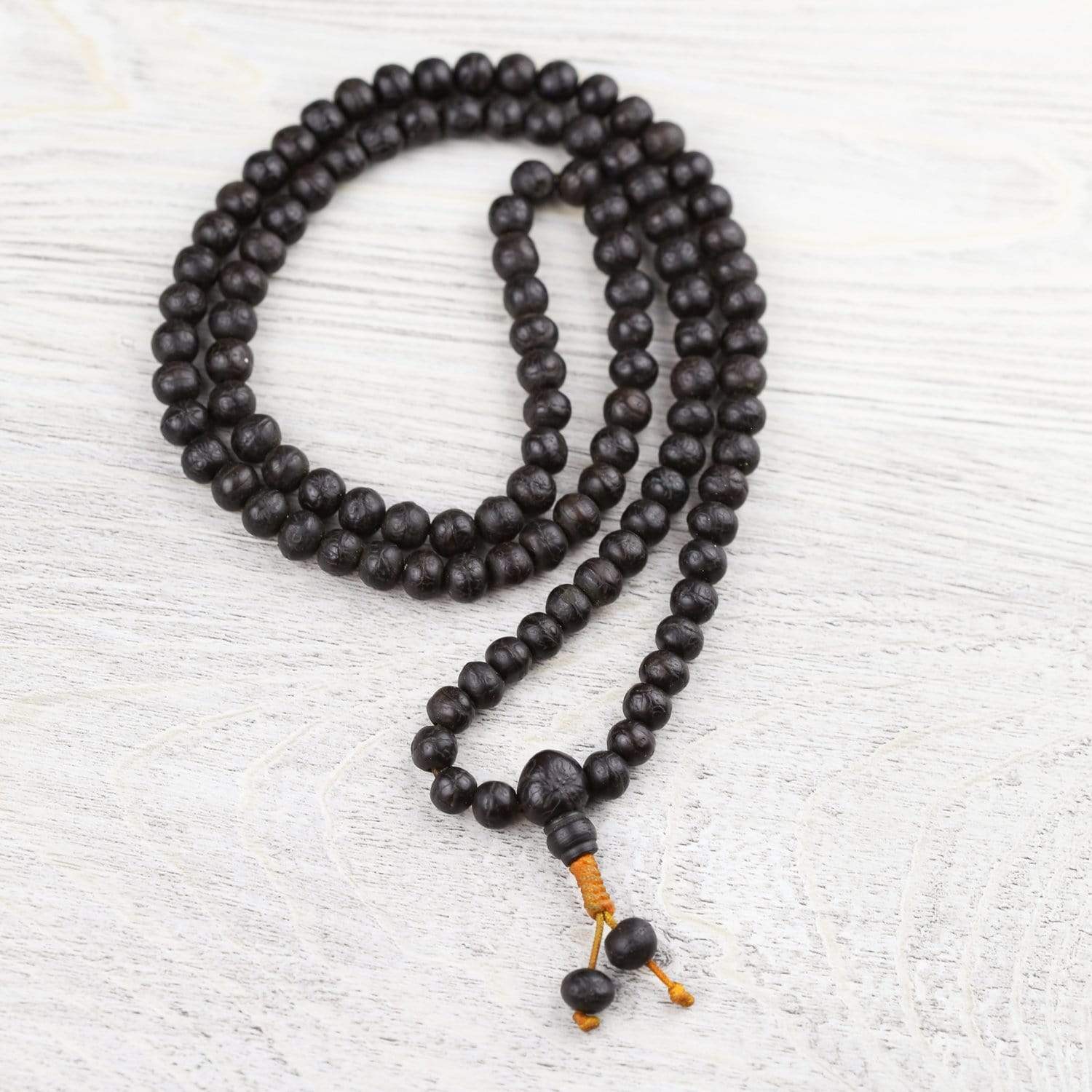 Authentic Aged Dark Bodhi Mala Beads - 108 Prayer Beads for Meditation, Yoga & Spiritual Practice - Handcrafted Buddhist Rosary Necklace for Mindfulness & Stress Relief