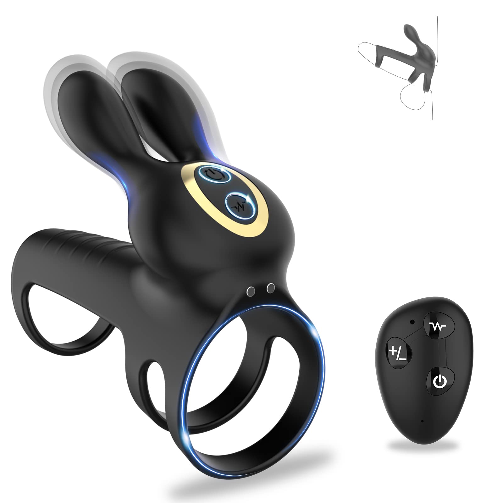 10-Speed Vibrating Cock Ring for Men & Couples - Remote Control Penis Ring with Clitoral Stimulator for Longer Erection & Enhanced Pleasure - Perfect for Couples Play, Romantic Nights & Spicing Up Your Sex Life
