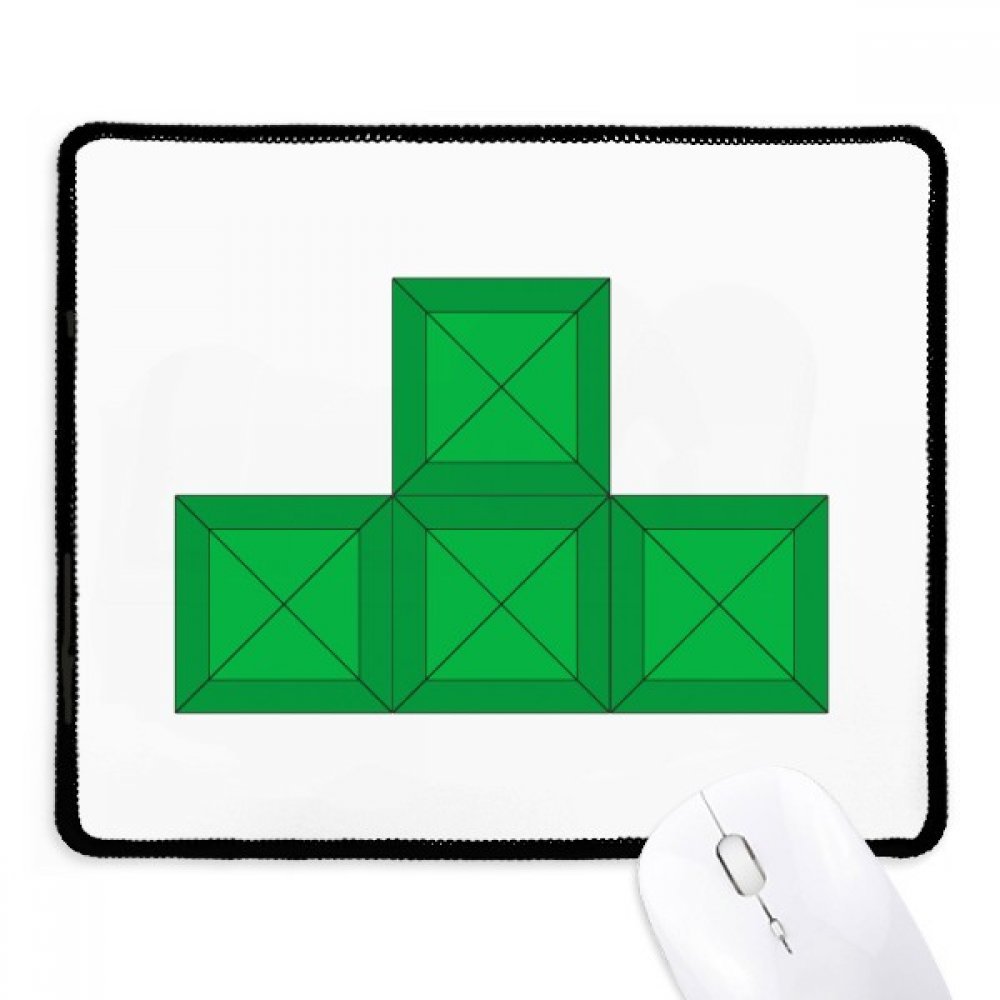 Premium Green Block Mousepad - Non-Slip Rubber Base, Stitched Edge for Durability - Perfect for Gaming, Office Work & Computer Use
