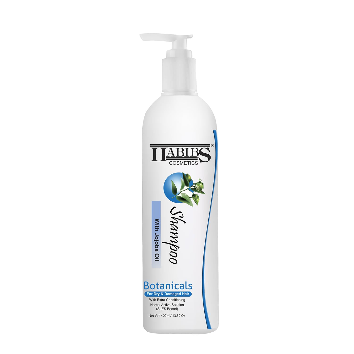 HABIBS COSMETICS Professional Anti Hair Fall Shampoo with Jojoba Oil & Botanicals - Intensive Hair Growth Therapy for Dry & Damaged Hair - Extra Conditioning 400ml - Perfect for Daily Use & Salon Treatments