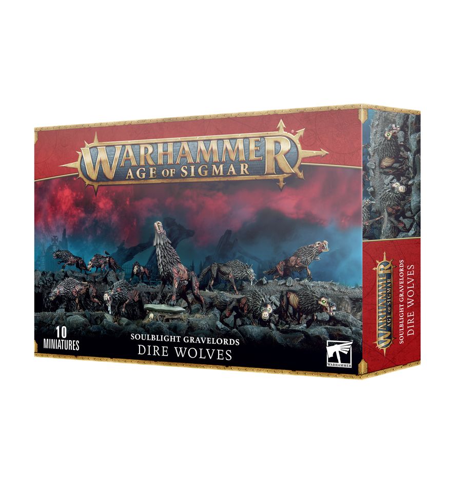 Age of Sigmar Soulblight Gravelords: Dire Wolves Miniatures - Undead Vampire Army Set for Warhammer Tabletop Gaming - Perfect for Battle Scenes and Fantasy Collectors