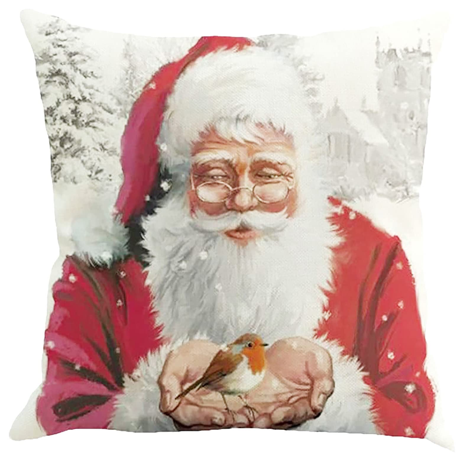 Soft Cotton Waist Sofa Cushion - Christmas Home Decor Throw Pillow with Linen Case - Perfect for Living Room, Bedroom & Holiday Decoration