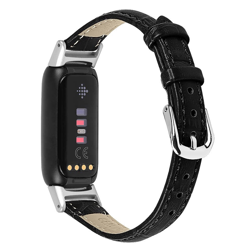 Premium Genuine Leather Replacement Band for Fitbit Luxe - Adjustable Strap Compatible with Fitbit Luxe Smartwatch & Fitness Tracker - Perfect for Workouts, Office Wear & Everyday Use
