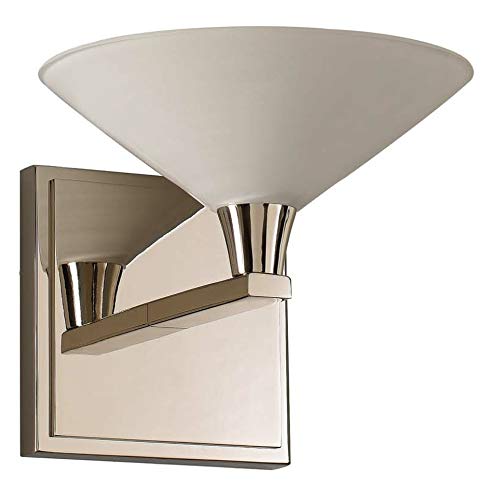 1-Light Bathroom Vanity Light Fixture in Polished Nickel - Modern Sconce for Bathroom, Powder Room, and Dressing Area Lighting