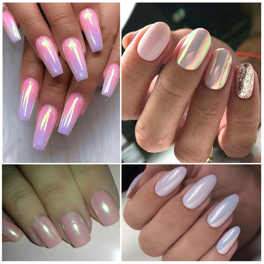 7-Color Chrome Nail Powder Set - Rose Gold, Silver & Holographic Glitter Dust with Sponge Applicators | Professional Nail Art Pigments for DIY Manicures, Acrylic Nails & Gel Polish Designs | Perfect for Parties, Weddings & Special Occasions