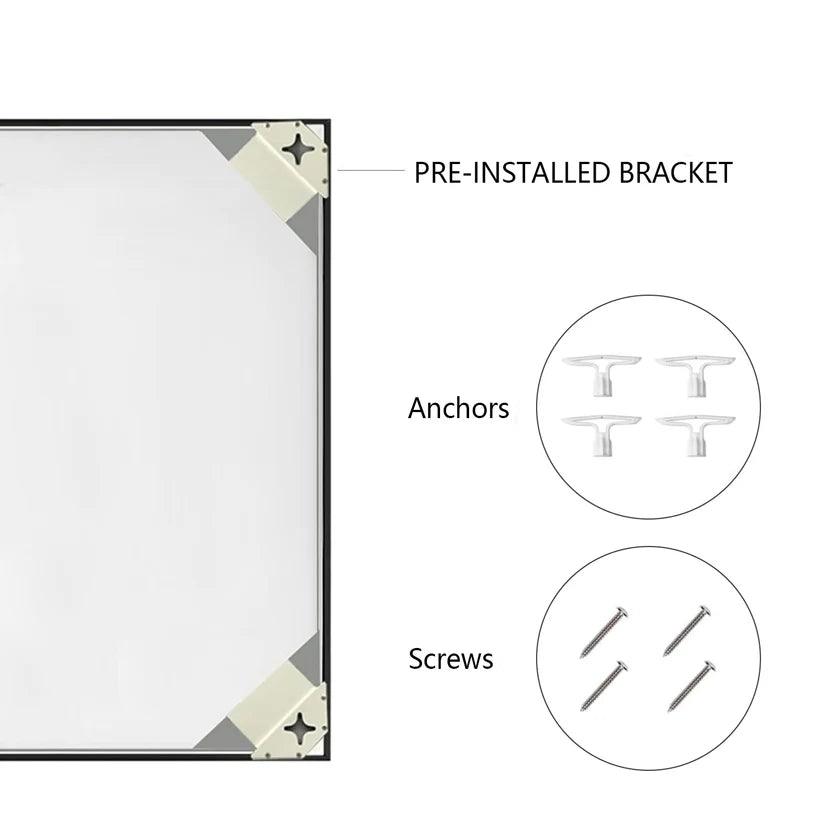 Sleek Modern Black Aluminum Framed Wall Mirror - Full Length Floor Mirror for Bedroom, Living Room & Entryway Decor