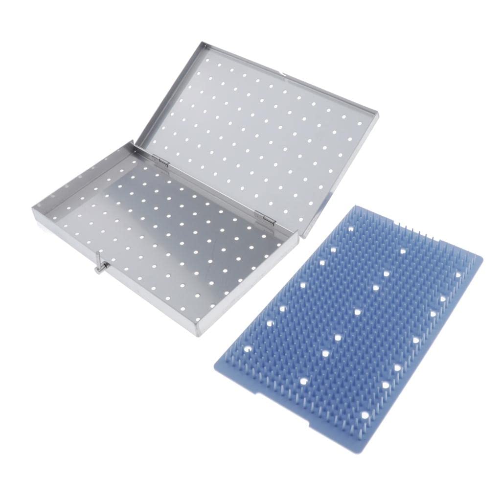 Jojomis Pro Instruments Silicone Disinfection Box Sterilizer Tray - Large UV Sanitizer for Dental Tools, Jewelry & Small Items (Silver & Blue) | Portable Germ-Free Storage for Home, Travel & Medical Use
