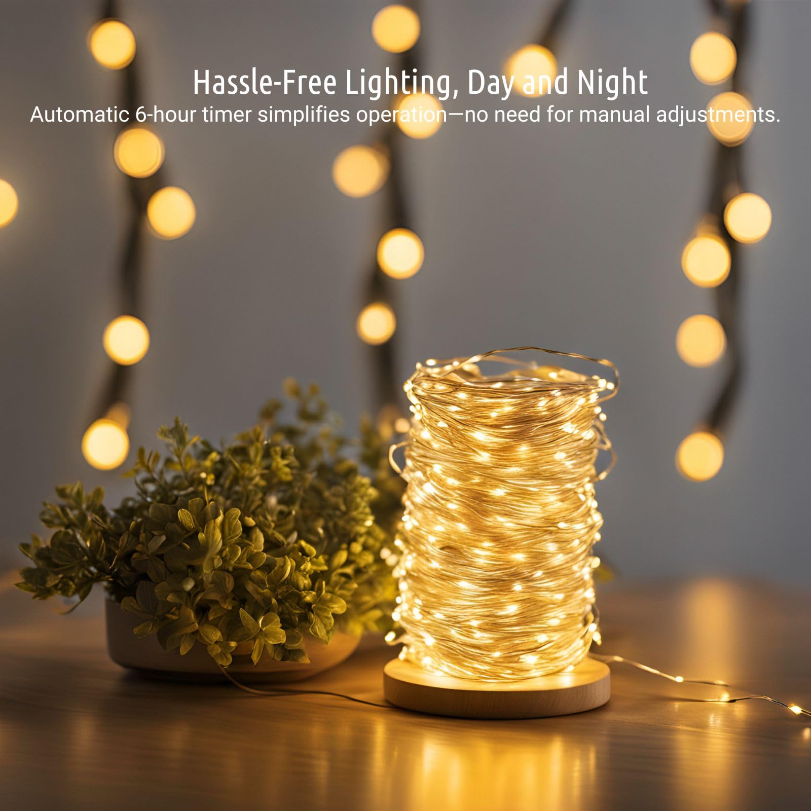 Koopower 2X 50 LEDs Battery Operated Fairy Lights - 16ft Waterproof Copper Wire String Lights with 8 Lighting Modes (Warm White) - Perfect for Outdoor Decor, Garden, Wedding, Party & Christmas Tree Lighting