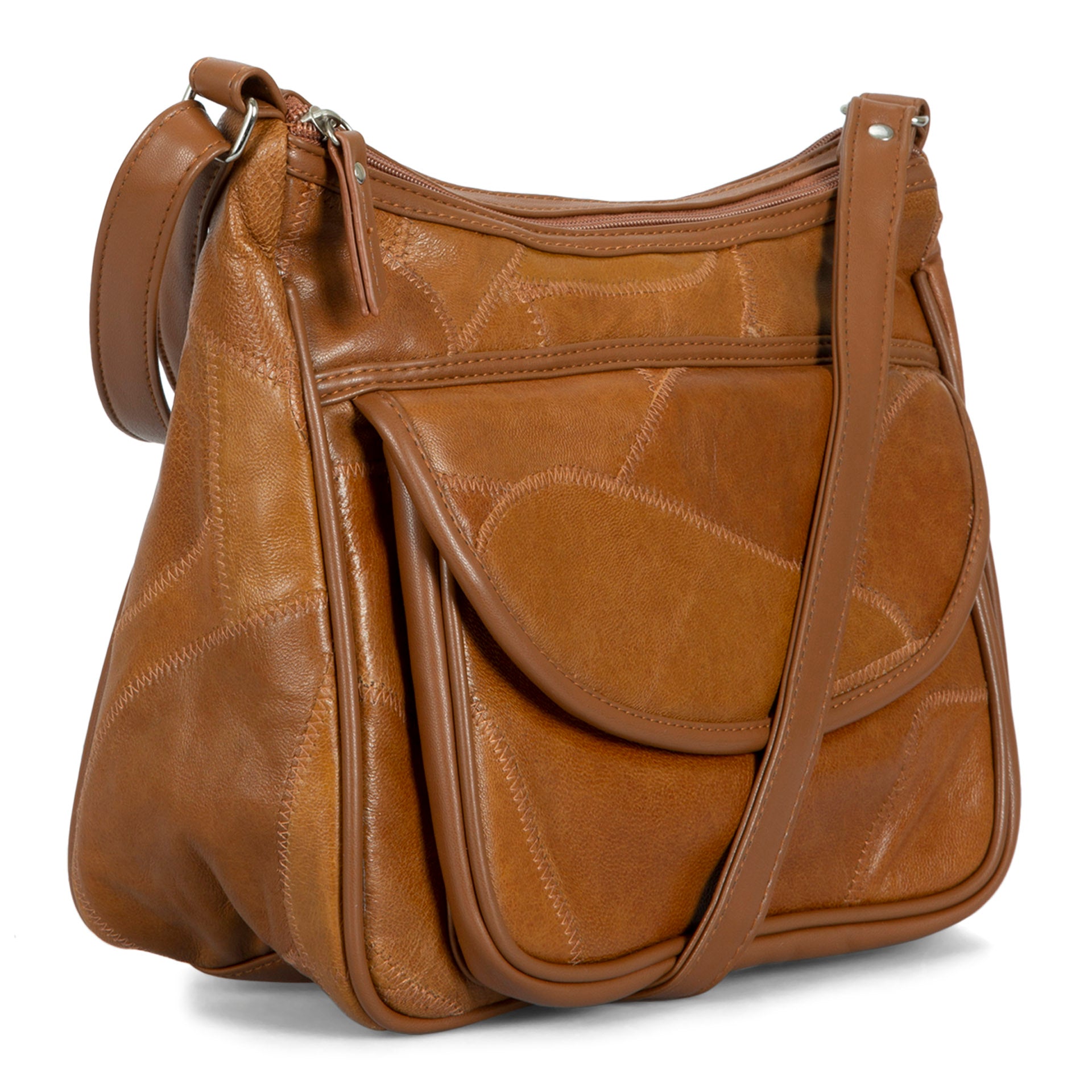 RFID Blocking Leather Crossbody Bag with Flap - Secure & Stylish for Travel, Shopping & Daily Use