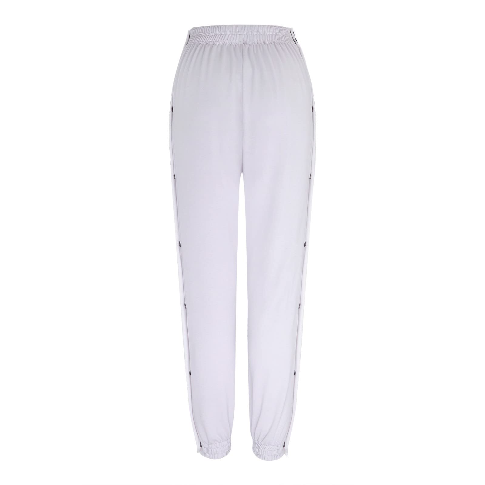 Women's High Waisted Tear Away Workout Pants - Warm Up Sweatpants with Cinch Bottom for Basketball, Jogging & Gym | Comfortable Activewear Trousers (Gray, Large) - Perfect for Sports, Training & Casual Wear