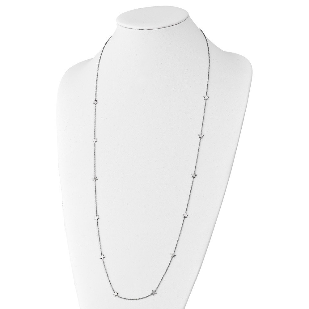 35 Inch Stainless Steel Polished Star Necklace for Women & Men - Elegant & Durable Jewelry for Everyday Wear, Parties & Gifts