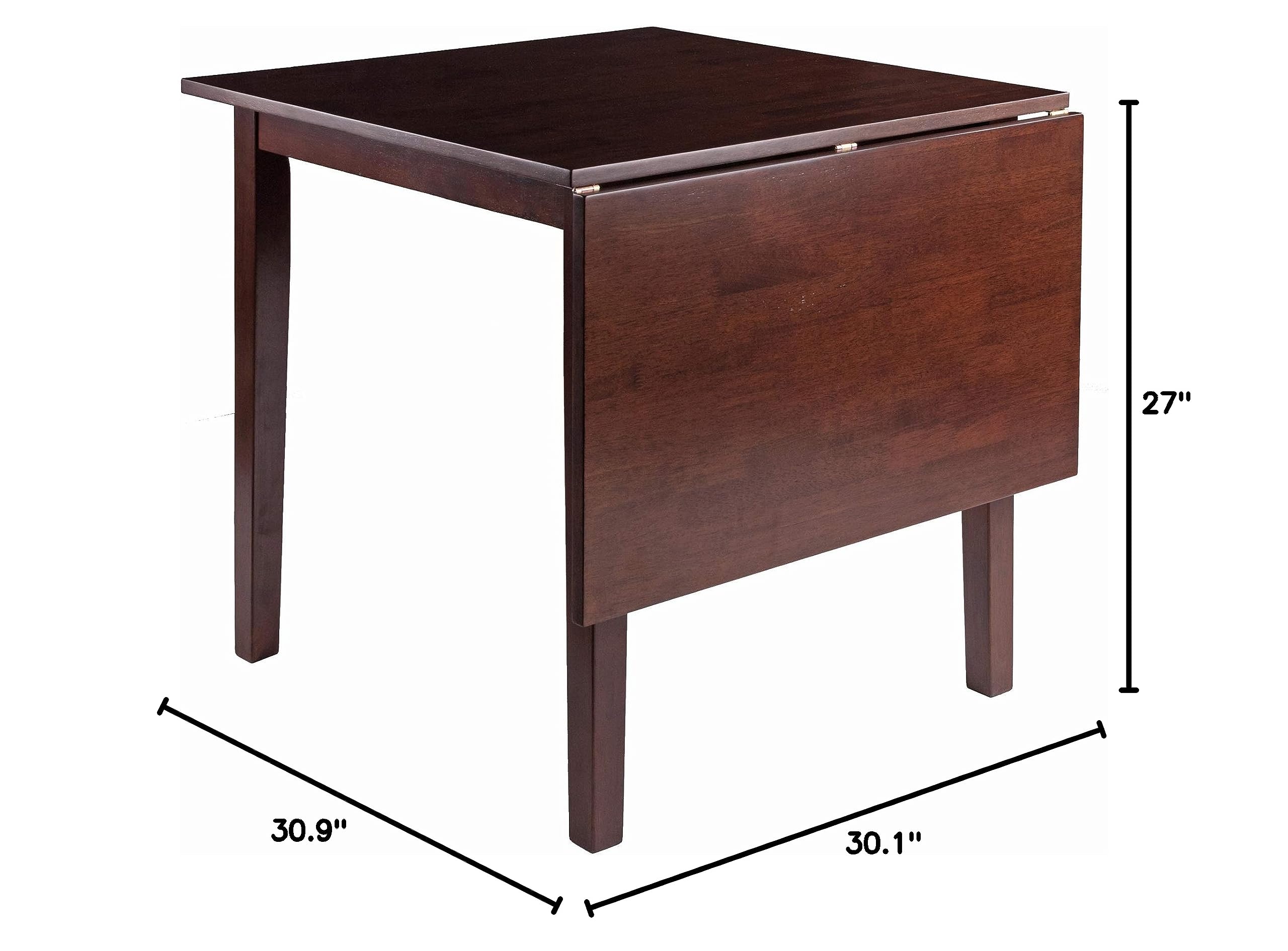 Ergode Perrone Drop Leaf Dining Table - Solid Walnut Wood, Space-Saving Extendable Table for Small Spaces, Perfect for Apartments, Breakfast Nooks & Cozy Dining Rooms
