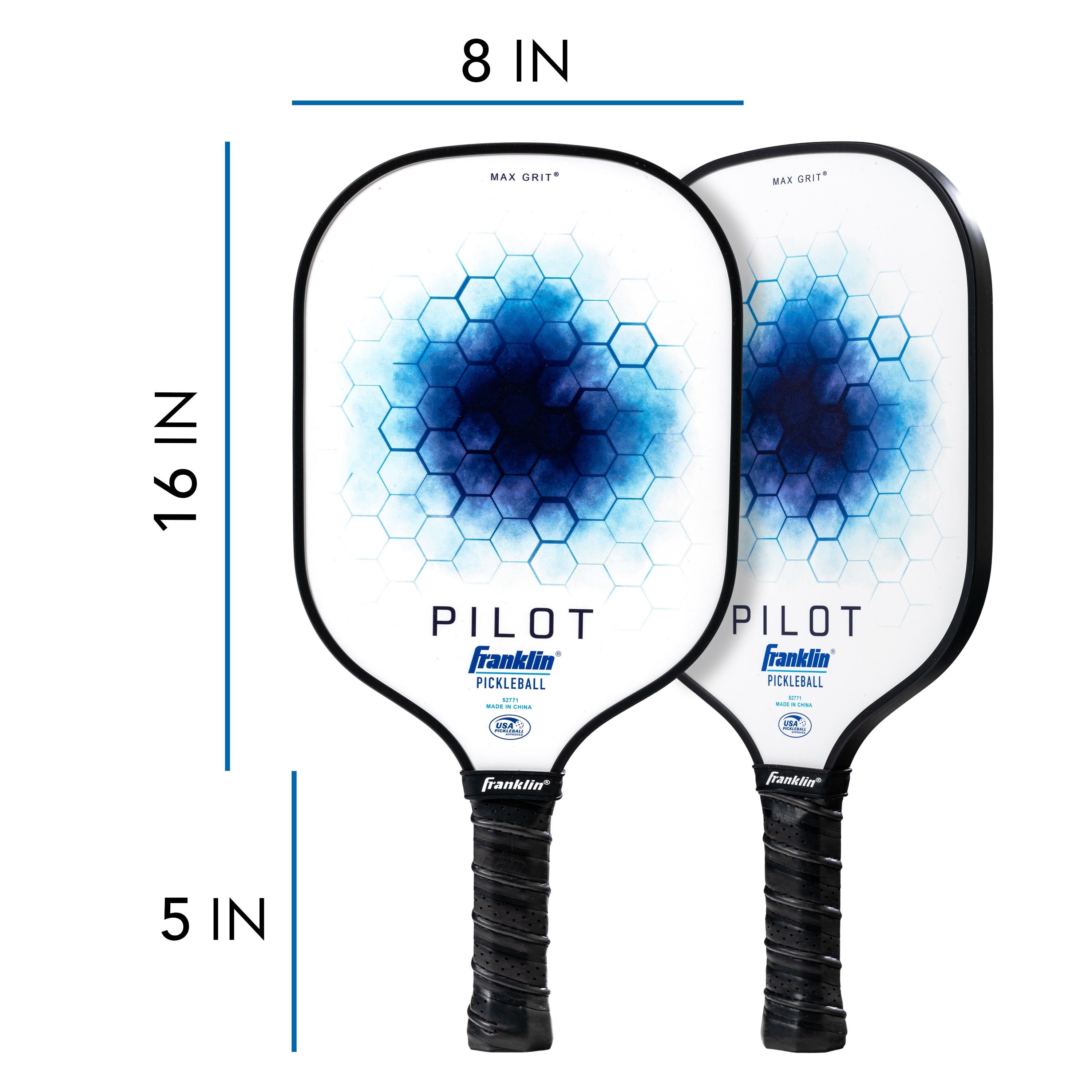 Franklin Pilot Pickleball Paddle - Premium Carbon Fiber Surface with Cushion Grip | Perfect for Indoor & Outdoor Court Play, Tournaments & Recreational Games