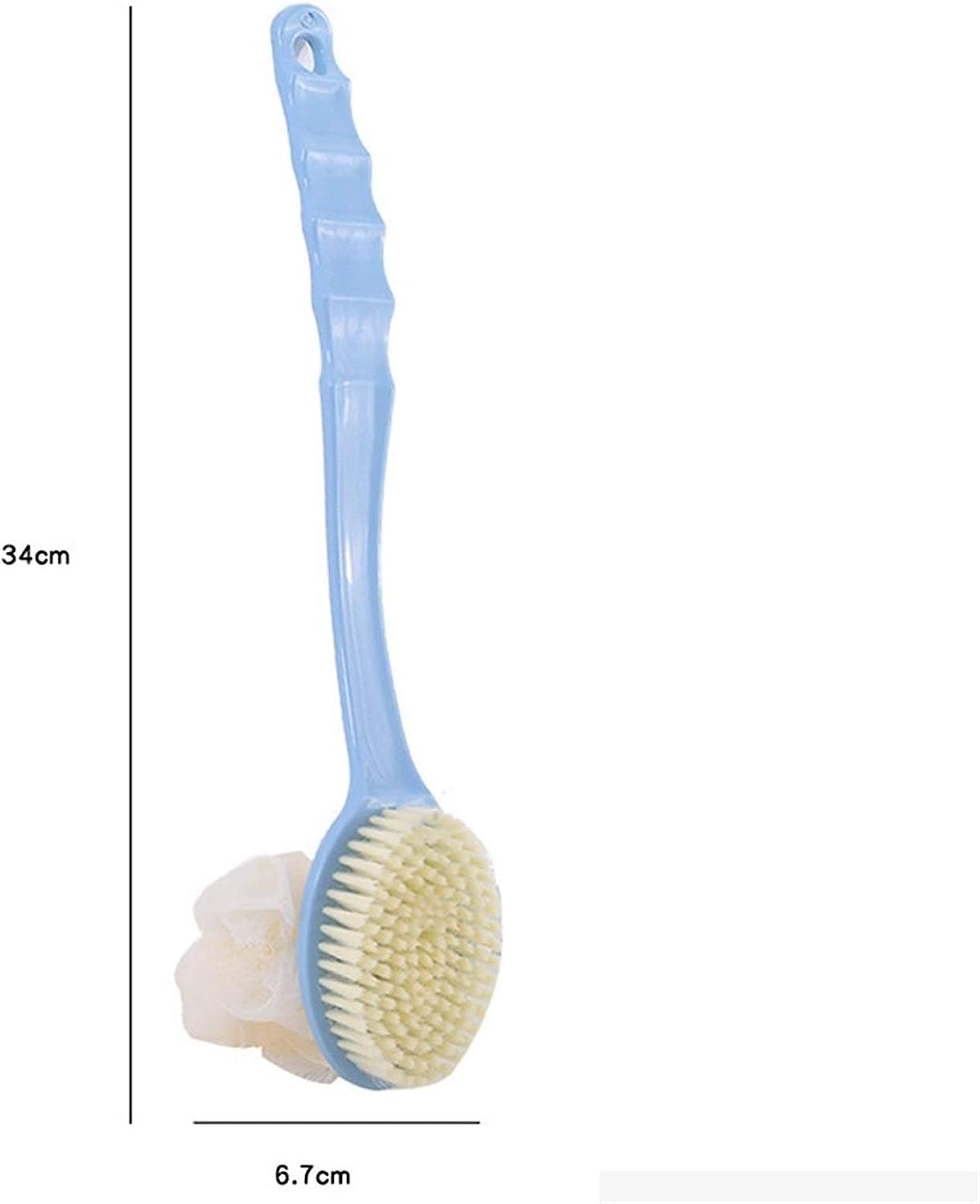 Skyrich Long Handle Shower Brush - Exfoliating Back Scrubber with Soft Bristles for Deep Cleaning | Bath & Body Care Essential for Men & Women | Perfect for Hard-to-Reach Areas & Sensitive Skin