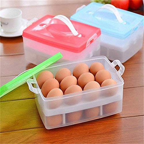 FLIPXEN Clear Plastic Egg Storage Container - Holds 24 Eggs - Refrigerator Organizer for Kitchen - Perfect for Fridge Organization & Fresh Egg Storage