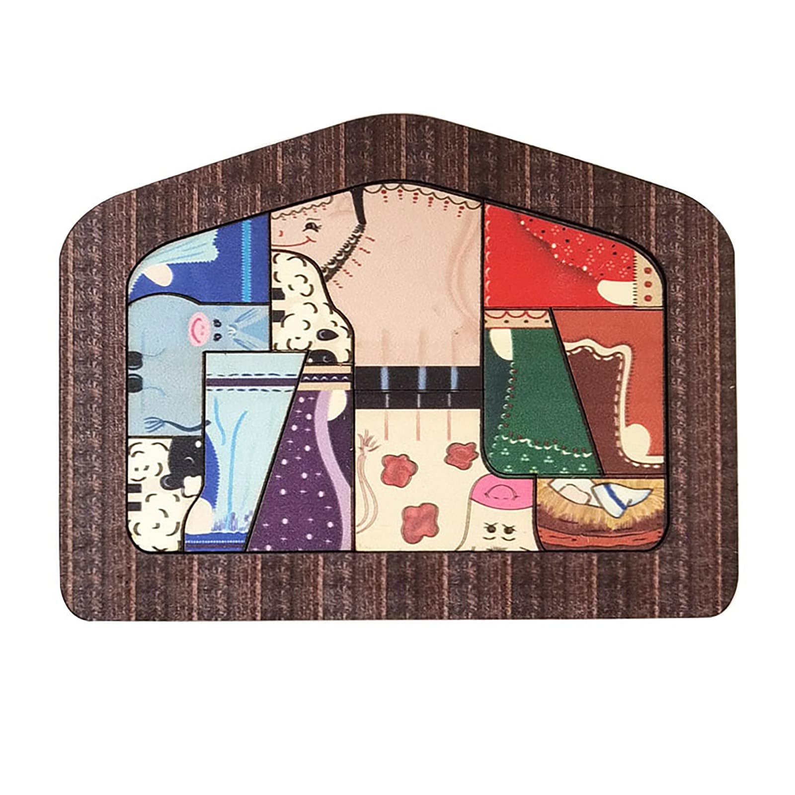 Folk Wooden Art Puzzle & Ornament Set - Jesus Children Puzzle, Mystery Wooden Decorations & Hanging Ornaments (Multicolor, One Size) - Perfect for Christmas Decor, Home Wall Art, and Religious Gift Giving