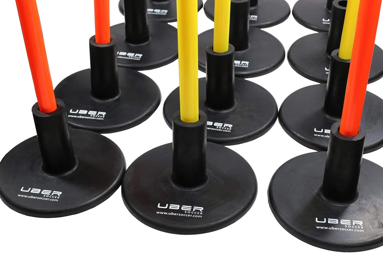 Weighted Agility Training Poles Set - 12 Rubber Cones with Heavy Bases for Speed & Agility Drills - Perfect for Football, Soccer & Fitness Training